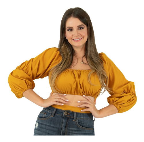 Blusa Crop Top  Con Cierre