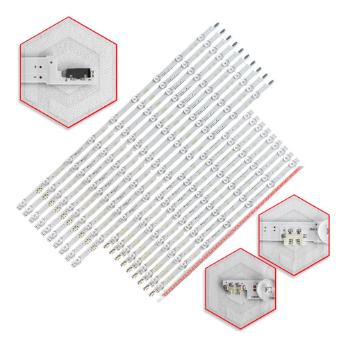 Kit 20 Barras Leds Tv Un60js7200g Un60js7200 Novas