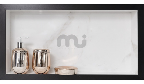 Soporte de baño con forma de nicho para baño con azulejos de porcelana, 60 x 30 x 7