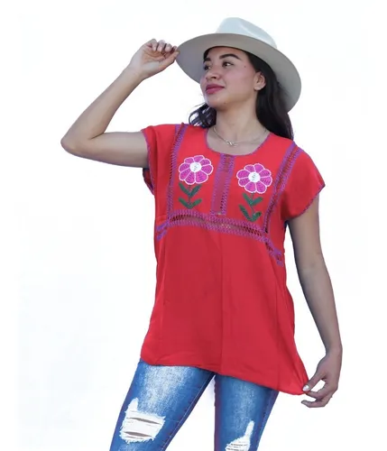 Blusas de rayon bordadas sale