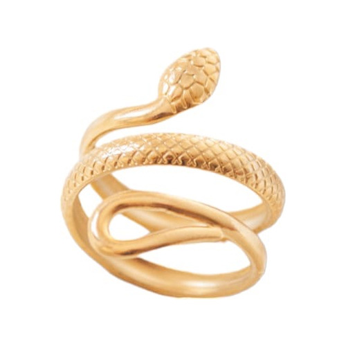 Anillo Vivian Serpiente Acero Baño Oro Somosrenata