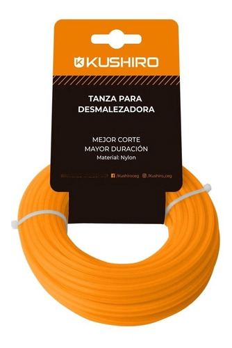 Tanza Desmalezadora 2mm Cuadrada Rollo 15mts Kushiro