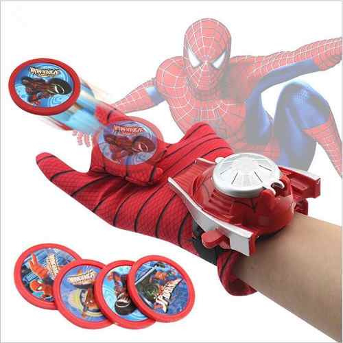 Luva Homem Aranha Lança Disco Teia Brinquedo Lançador Spider