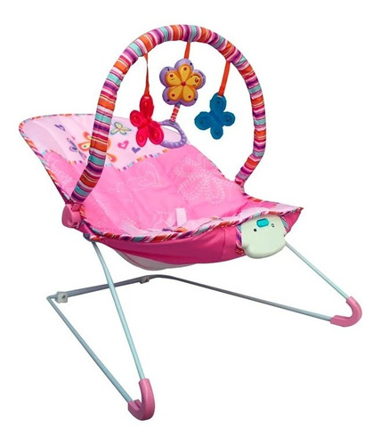 Cadeira Alimentação Descanso Infantil Som Vibra Rosa Inmetro