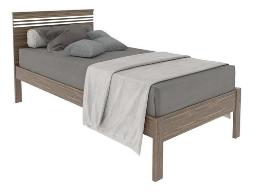 Cama Solteiro Multimóveis Cr35014 Nogal/branca