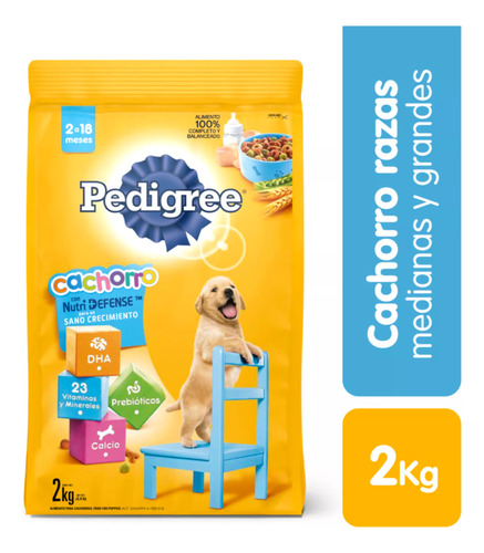 Alimento Seco Perro Cachorros Pedigree Carne Pollo Cerdo 2kg