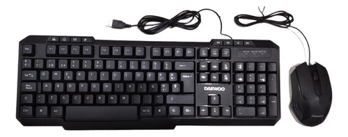 Combo Multimedia Kit Teclado Mouse Cable Usb 1000 Dpi Color del mouse Negro Color del teclado Negro