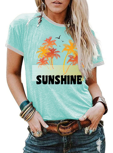 (sb-m) Divertidas Camisetas Sunshine Con Estampado De Letras