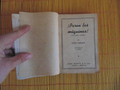 Paren Las Maquinas ; Colección Rastros, Peter Stirling (Usado)