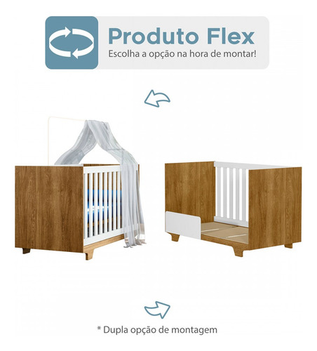Tigus Life 3922 Convencional berço life mini cama com colchão infantil para quarto de menino e menina cor Marrom