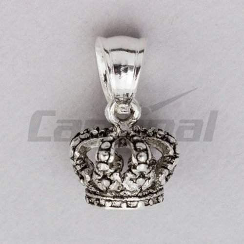 Dije Corona Acero Blanco Mini Cardinal Lista Para Regalo