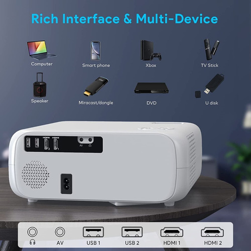 Imagen 4 de 7 de Proyector Multimedia Profesional Wifi 8000l Full Hd Tv Ppt