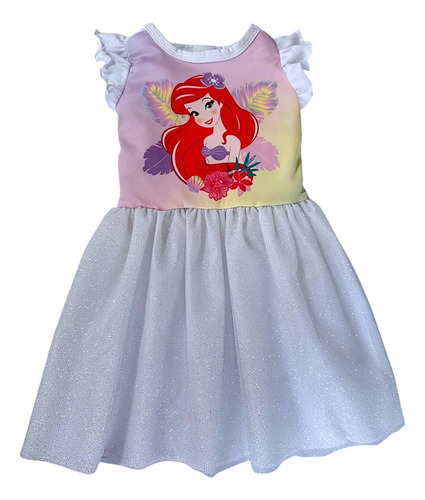 Vestido Algodon Sublimado Disney Ariel