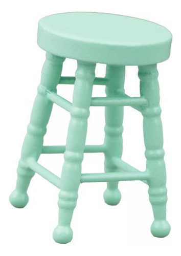 2 Silla De Bar A Escala 1/12, Modelo De Taburete En Verde