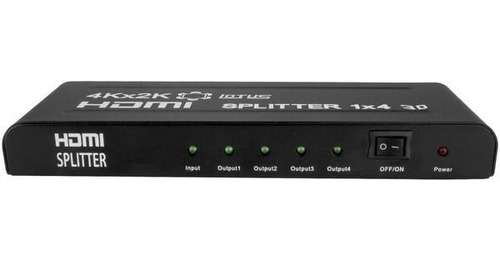 Imagem 2 de 7 de Splitter Divisor Hdmi 1 Entrada 4 Saídas Full Hd 3d Lotus