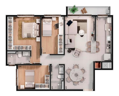 Imagem 17 de 21 de Apartamento Com 3 Dormitórios À Venda, 85 M² Por R$ 698.100,00 - Salgado Filho - Gravataí/rs - Ap1415
