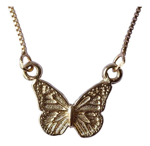 Cadena Collar Mariposa Chapado En Oro