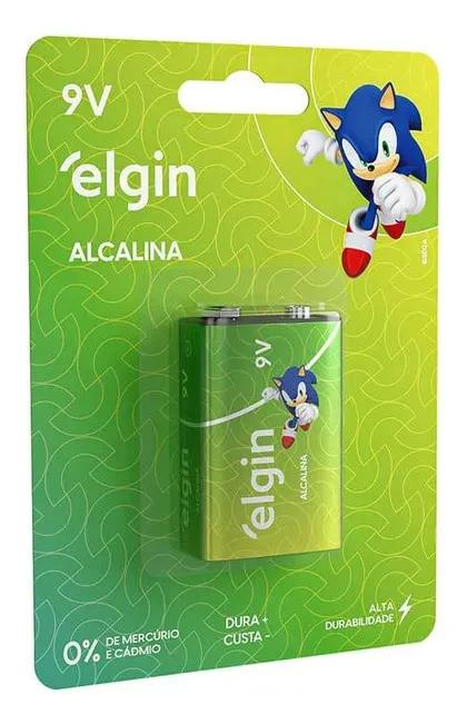 1 Unidade Bateria Alcalina 9v Blister Elgin