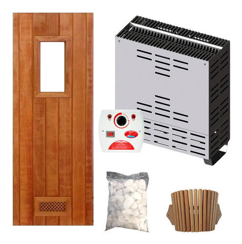 Kit Sauna Seca 7,5kw Sodramar Até 15m³ + Quadro Analógico 220v