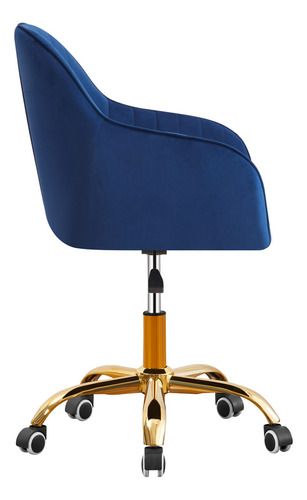 Silla De Escritorio Dapri D046 Azul Con Tapizado De Tela Terciopelo X 2 Unidades