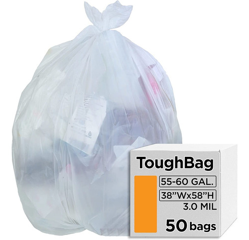 Toughbag Bolsas De Consorcio Para Basura 55-60 Galones, 38 P