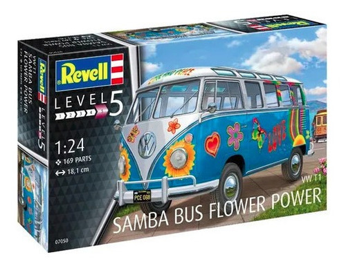 Plastimodelo Kombi Vw T1 Samba Bus Flower Power 1/24 Revell 