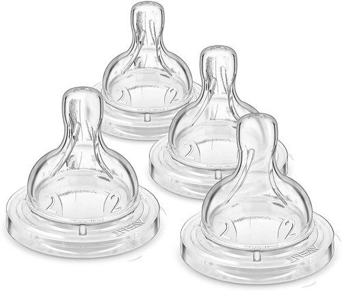 4 Tetinas Chupones Flujo Lento 1m Anticolicos Philips Avent