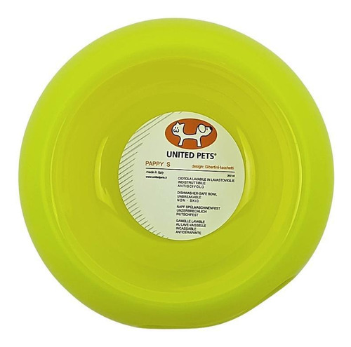 Comedouro Pet Para Cachorro United Pets Pappy Amarelo Tam P