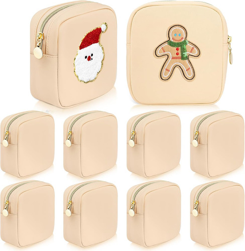Juego De 9 Bolsas De Maquillaje Impermeables Beige