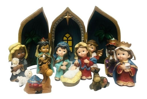 Imagen 2 de 10 de Nacimiento Navideño 12 Pzas, Decoración Navideña, Chico,lbp
