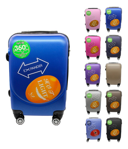 Maleta Rigida Mano A Bordo Candado Seguridad Carry On 360 En Color Azul Rectangular