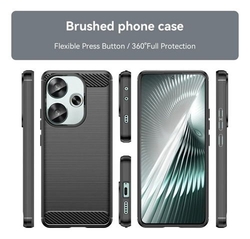 Case For Xiaomi Poco F6 Dibujo De Fibra De Carbono