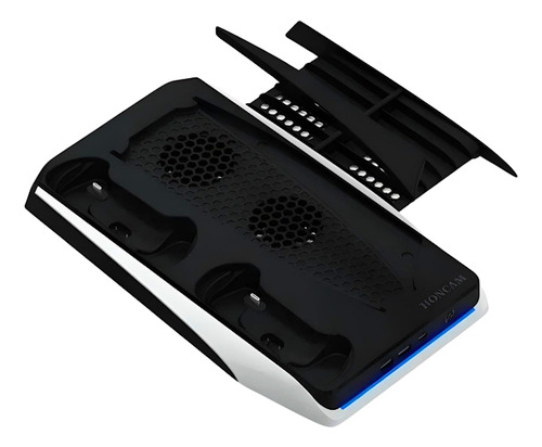 Suporte De Carregamento Duplo Multifuncional Com Cooler Ps5 Cor Branco