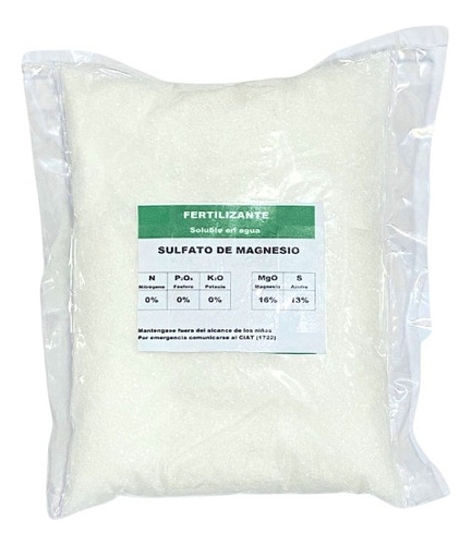 Fertilizante Sulfato De Magnesio Sal Epson  X 500 Gr