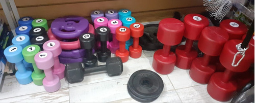 Imagen 2 de 3 de Colchoneta+tobilleras+ Banda Elastica+2 Mancuernas X 1kg C/u