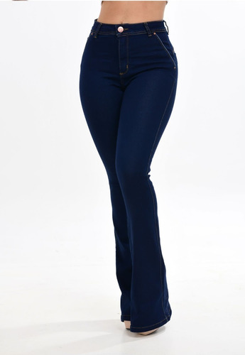 Imagem 1 de 8 de Calça Jeans Flare Feminina Com Lycra Pinça Levanta Bumbum