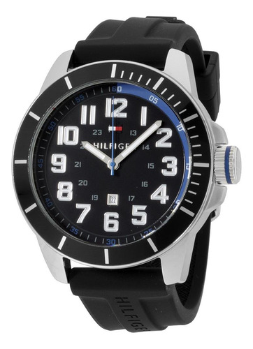 Reloj Tommy Hilfiger De Silicona Negra Para Hombre, 1791072