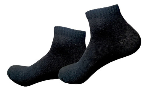 Tín Negro Liso Para Hombre Algodón 12 Pares