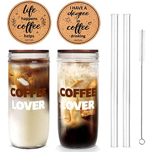 Anotion Copa De Café Con Hielo, 2 Packs Cafetera 6vqcg