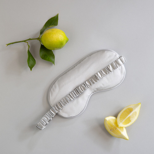 Antifaz Para Dormir, 100% Seda Ajustable, Gris Claro