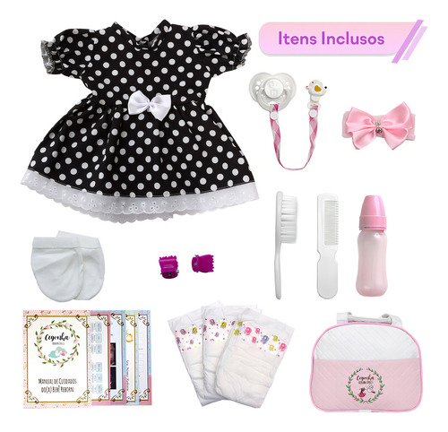 Boneca Reborn Princesa Laura Baby Morena Com Lindos Itens