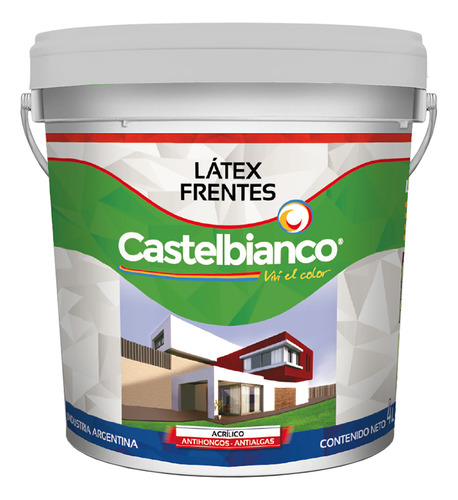 Castelbianco Latex Frentes Color Mate X 10 Lts Linea Interca Cereza Mate