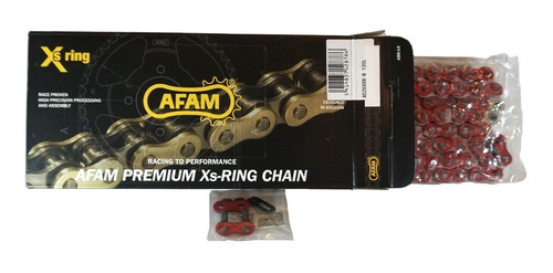 Cadena De Arrastre Afam 520 X 120 Roja Xs-ring Hasta 700cc