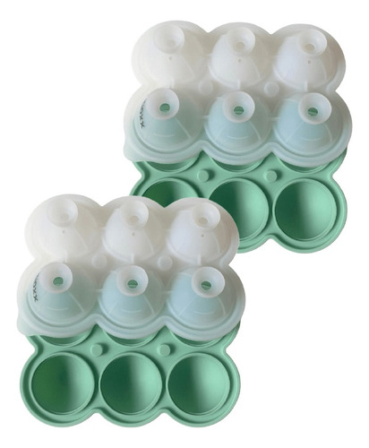 Set De 2 Cubetas De Silicona Circ 6 Cav Kioxx Verde Claro