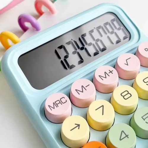 Calculadora Colorida De Mesa Simples 12 Digitos Pequena