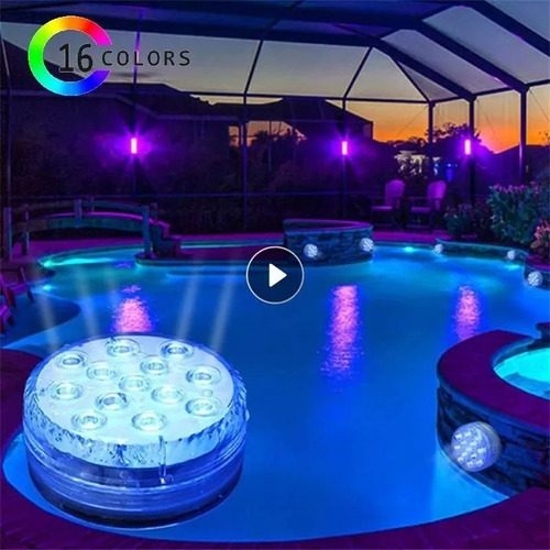 Pack 5 Luces Led Piscina Sumergibles 10 Led Con Control