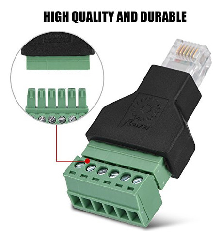 Fosa Ethernet Rj12 6p6c Splitter: Conector Cctv Ideal