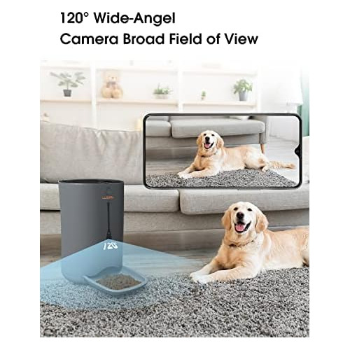 Dispensador Automático De Comida Perros Cámara, 7 L, ...