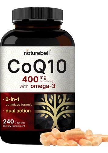 Coq10 400mg Naturabell 240 Cápsulas Ubiquinona Salud Corazon