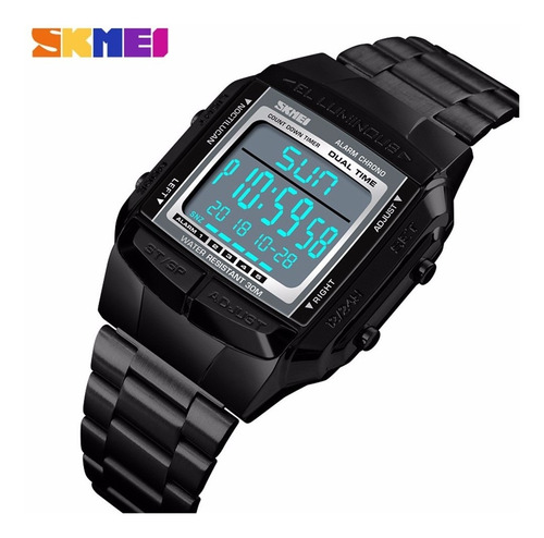 Relógio Skmei Moda Masculino Digital Ouro Escuro